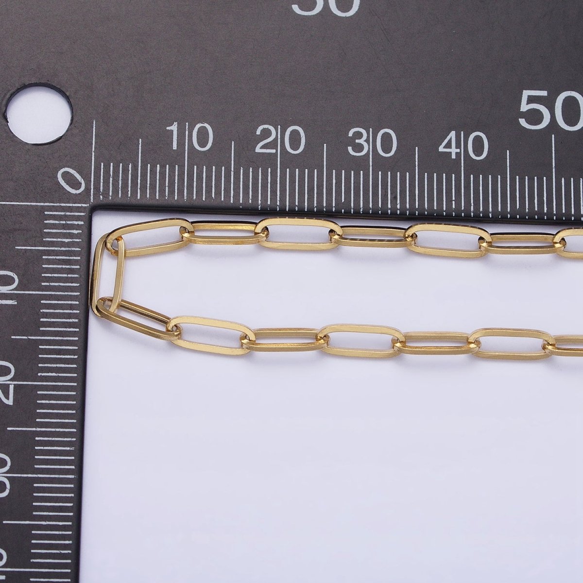 Stainless Steel 3.5mm Paperclip Link Unfinished Chain in Gold & Silver by Yard | ROLL-1354 ROLL-1355 Clearance Pricing - DLUXCA