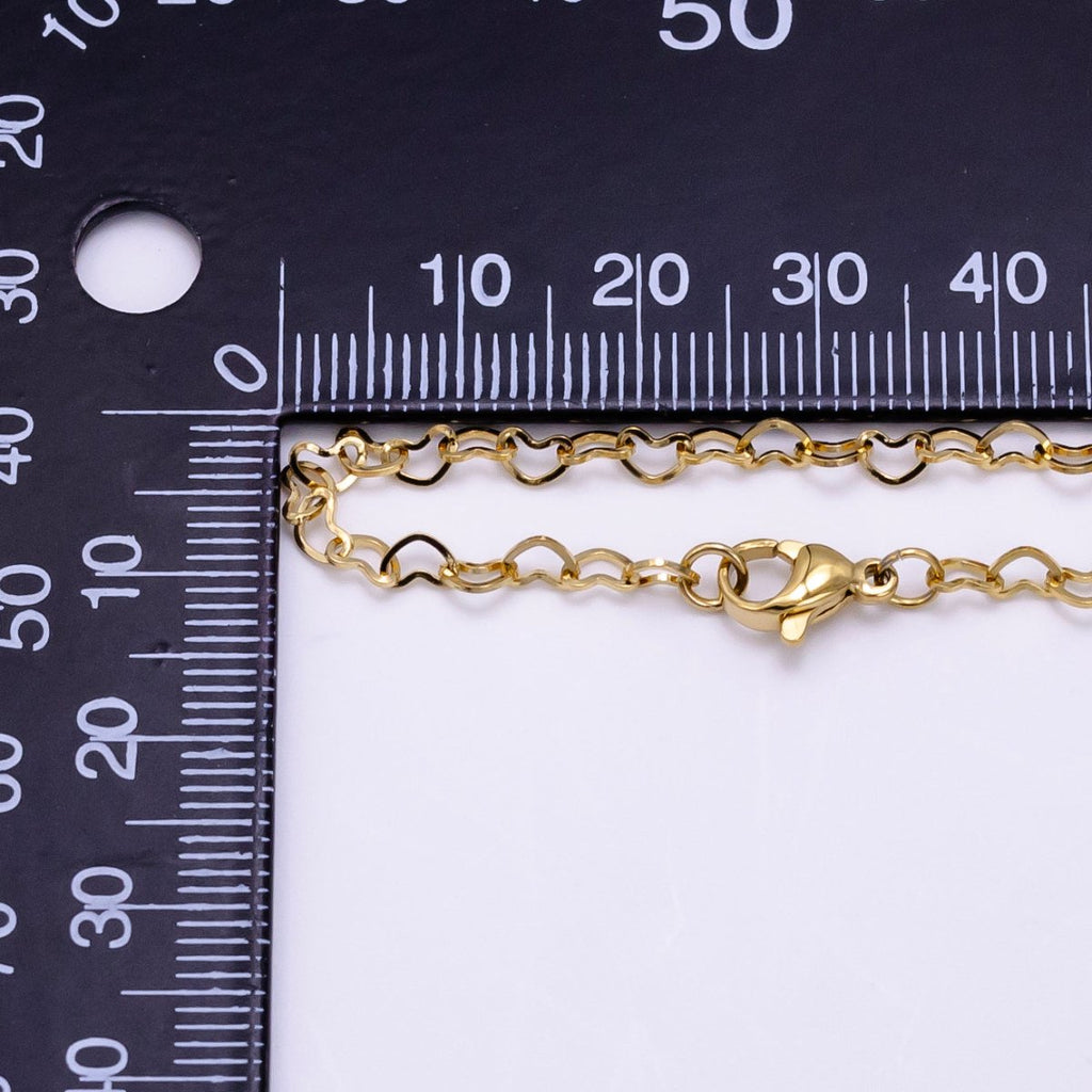 Stainless Steel 3mm Edged Anchor Chain 18 Inch Necklace | WA-2467 - DLUXCA
