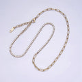 Stainless Steel 3mm Half Paperclip Clear Tennis Chain 15.5 Inch Choker Chain Necklace | WA-2046 Clearance Pricing - DLUXCA