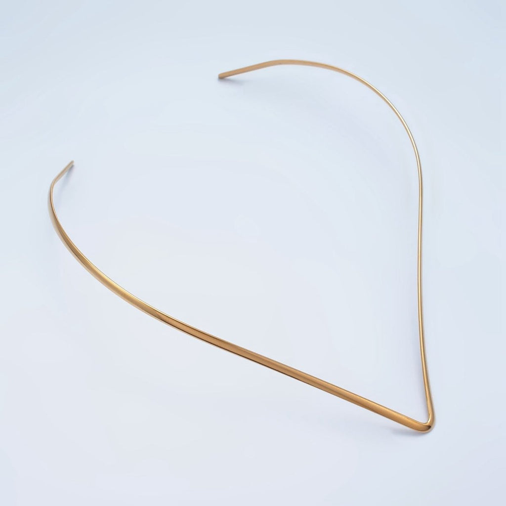 Stainless Steel Curved Collar Necklace in Gold & Silver | WA-2618 WA-2619