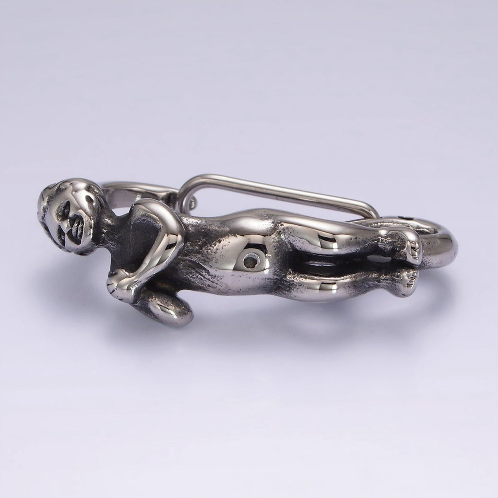 Stainless Steel 45mm Baby Angel Carabiner Snap Hook Findings for Keychain Supply Component | Z666 - DLUXCA