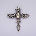 Stainless Steel 45mm Fleur Angel Wings Geometric Cross Pendant | P1365 - DLUXCA