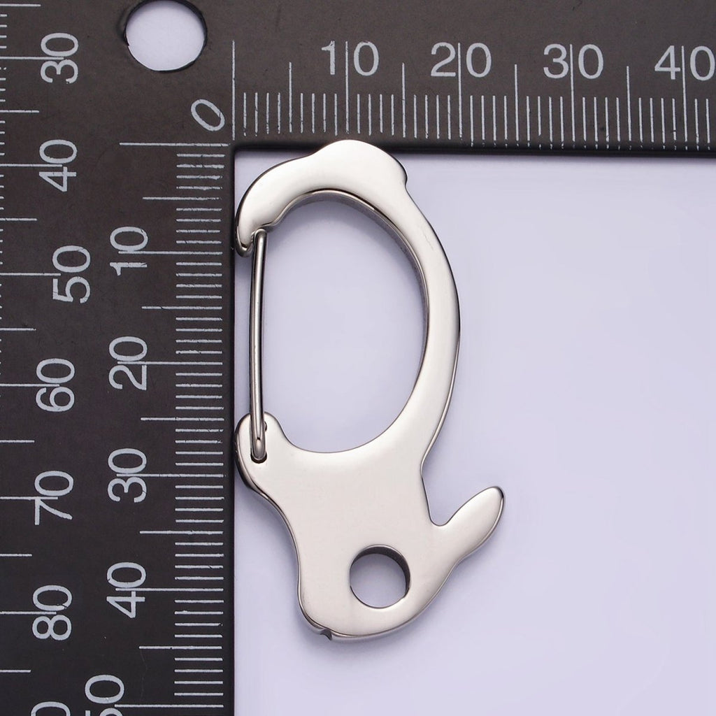Stainless Steel 45mm Geometric Snap Hook Carabiner Jewelry Findings Supply | Z563 - DLUXCA