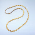 Stainless Steel 4mm Braided Intertwine Herringbone Chains 18 Inch Necklace in Mixed Metal & Silver | WA-2616 WA-2617