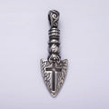 Stainless Steel 53mm Religious Cross Artisan Shovel Pendant | P1057 - DLUXCA