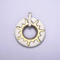 Stainless Steel Abstract Celestial Sun Open Round Mixed Metal Pendant P-569 - DLUXCA