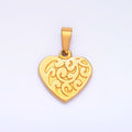 Stainless Steel Artisan Curve Heart Pendant | P1553 - DLUXCA