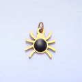 Stainless Steel Black Enamel Black Widow Spider Animal Charm | P1525 - DLUXCA