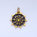 Stainless Steel Black Enamel Spider Web Animal Charm | P1538 - DLUXCA