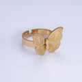 Stainless Steel Butterfly Wings Lined Insect Animal Ring | O1300 - DLUXCA