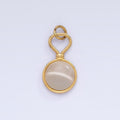 Stainless Steel Cat's Eye, Tiger Eye Gemstone Drop Charm | P977 - DLUXCA