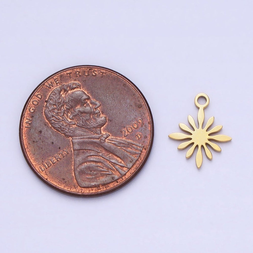 Stainless Steel Celestial Star Sun Flower Add-On Charm in Gold & Silver | P-905 - DLUXCA