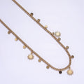 Stainless Steel Celestial Sun Disc 17 Inch Curb Chain Necklace | WA-2078 Clearance Pricing - DLUXCA