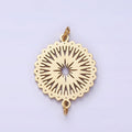 Stainless Steel Celestial Sunburst Star Artisan Minimalist Open Wavy Connector | P1354 - DLUXCA