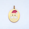 Stainless Steel Christmas Santa Claus Enamel Oval Holiday Charm | P1506 - DLUXCA