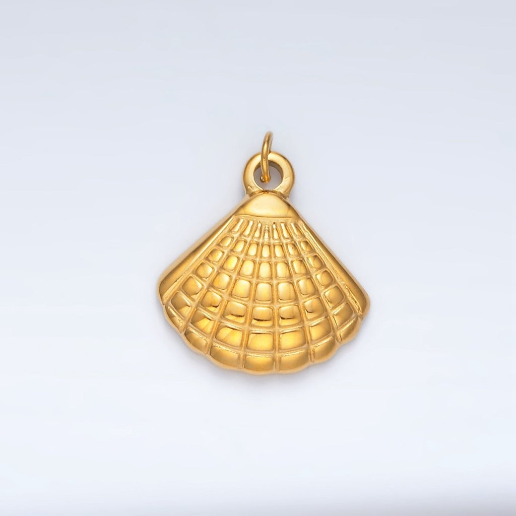 Stainless Steel Clam Sea Shell Minimalist Mini Charm | P1038 - DLUXCA