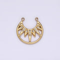 Stainless Steel Clear CZ Celestial Sunburst Ray Open Connector in Gold & Silver | P1340 P1341 - DLUXCA