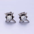 Stainless Steel Clear CZ North Star Stud Earrings | AB1142 - DLUXCA