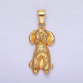 Stainless Steel Cocker Spaniel Pet Dog Minimalist in Gold & Oxidized Silver | P1460 - DLUXCA
