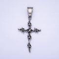 Stainless Steel Coil Wired Cross Silver Religious Pendant | P1159 - DLUXCA