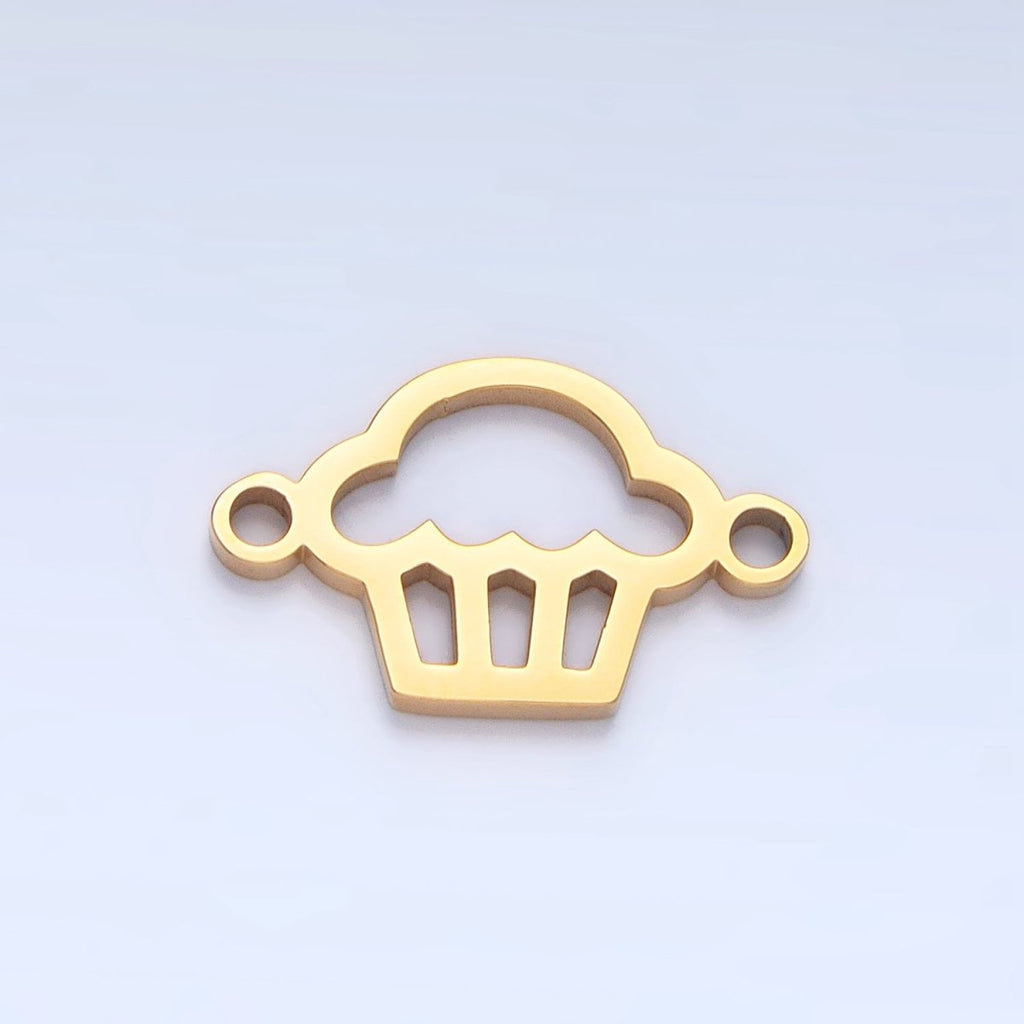 Stainless Steel Cupcake Muffin Desert Open Connector in Gold & Silver | F276