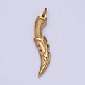 Stainless Steel Curved Engraved Dagger Knife Charm in Gold & Silver J-460 J-461 - DLUXCA