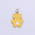 Stainless Steel Cute Yellow Bear Enamel Teddy Bear Pendant | P999 - DLUXCA