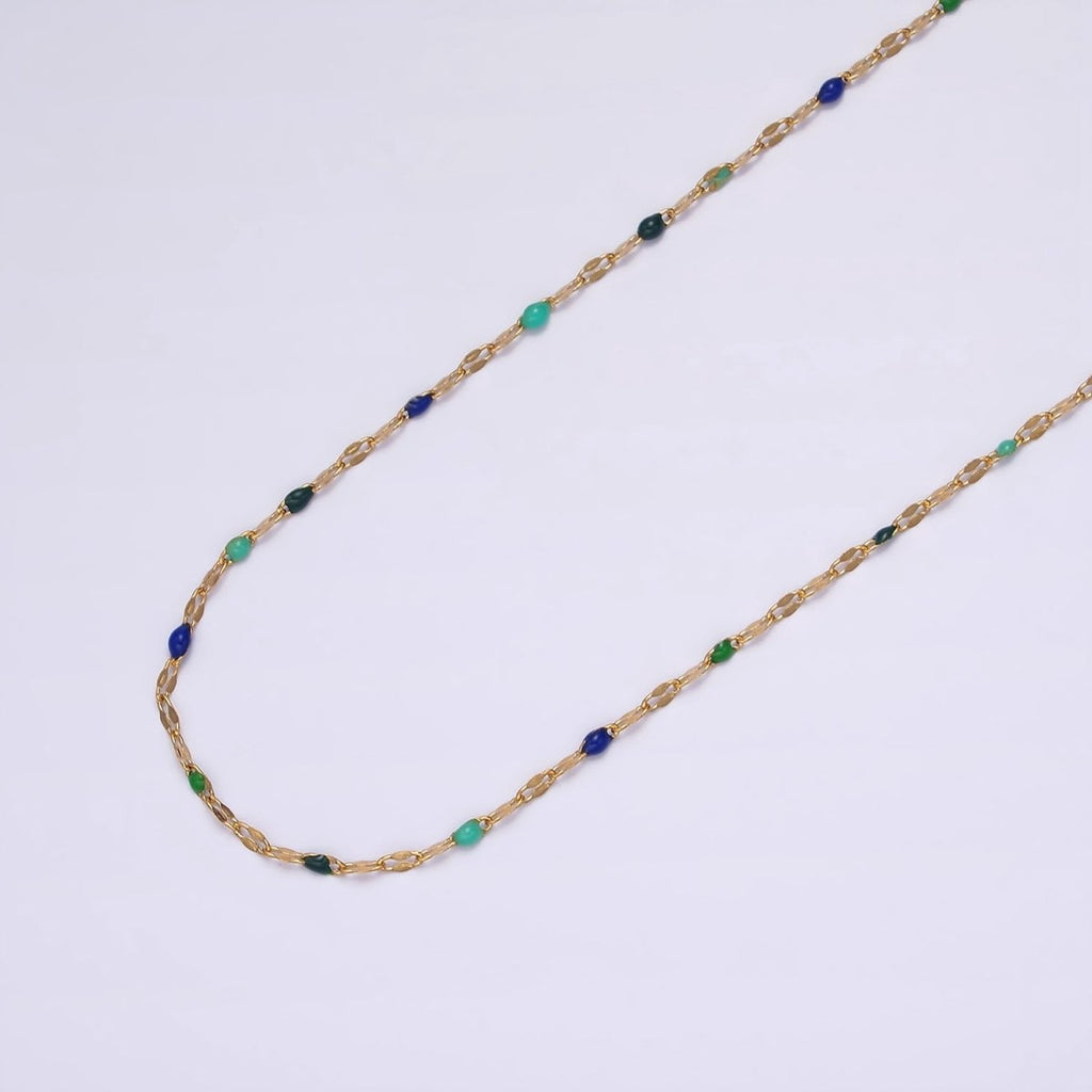 Stainless Steel Dark, Bright Enamel Flat Unique Link Unfinished Chain For Jewelry Making | ROLL-1425 ROLL-1426 Clearance Pricing