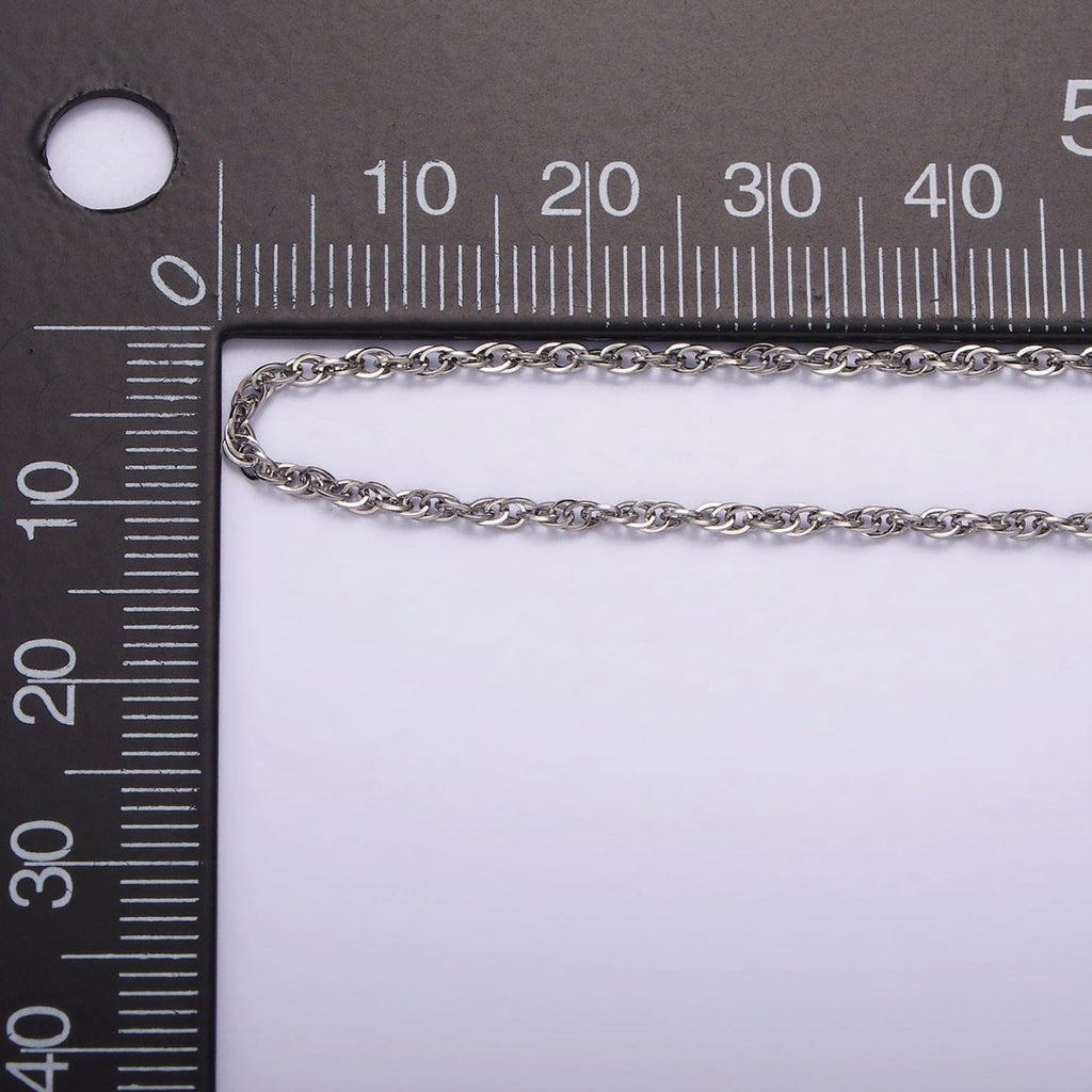 Stainless Steel Espiga Wheat Chain - Beautifully Unique - Double Cable Chain Necklace 23.6 inch | WA-2363 WA-2406