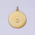 Stainless Steel Evil Eye Engraved Rounded Minimalist Charm | P1347 - DLUXCA