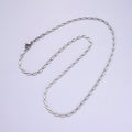 Stainless Steel Flat Oval Cable Chain Necklace 2.7mm Cable Chain Jewelry Making 18 inch Women Necklace | WA-2096 Clearance Pricing - DLUXCA