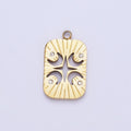 Stainless Steel Four Crescent Moon Star Celestial Lined Charm in Gold & Silver | P - 887 - DLUXCA