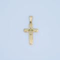Stainless Steel Geometric Lined Cross Pendant in Gold & Silver | P1048 - DLUXCA
