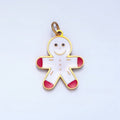 Stainless Steel Gingerbread Man Enamel Christmas Holiday Charm | P1512 - DLUXCA