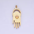 Stainless Steel Gold Hand Charm Dainty Opal Star Pendant P-1378 - DLUXCA