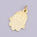 Stainless Steel Hamsa Hand Curl Doodle Engraved Charm in Gold & Silver | P-917 - DLUXCA
