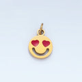 Stainless Steel Heart Eyes Smiley Face Mini Charm | P678 - DLUXCA