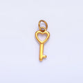 Stainless Steel Heart Key Mini Minimalist Charm | P1442 - DLUXCA