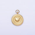 Stainless Steel Heart Minimalist Round Charm | P973 - DLUXCA