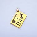Stainless Steel "I Love You" Script Black Enamel Post Card Charm | P1342 - DLUXCA