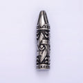 Stainless Steel Jewish Star of David Curved Line Engraved Cylinder Tube Pendant | P - 766 - DLUXCA