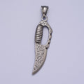 Stainless Steel Knife Dagger Self-Defense Weapon Statement Pendant J-415 - DLUXCA
