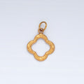 Stainless Steel Lined Open Flower Quatrefoil Charm | P1022 - DLUXCA