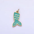 Stainless Steel Mermaid Tail Charm Enamel Animal Jewelry Pendant | P1009 - DLUXCA