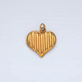 Stainless Steel Mini Bar Lined Heart Charm | P1046 - DLUXCA