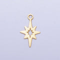 Stainless Steel Mini Open North Star Celestial Add-On Charm in Gold & Silver | P-902 - DLUXCA