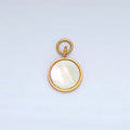 Stainless Steel Mini Shell Pearl Round Charm | P1036 - DLUXCA
