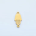 Stainless Steel Minimalist Hamsa Hand Silhouette Outline Connector | F176 - DLUXCA