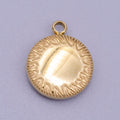 Stainless Steel Minimalist Round Line-Engraved Charm in Gold & Silver | P-911 - DLUXCA