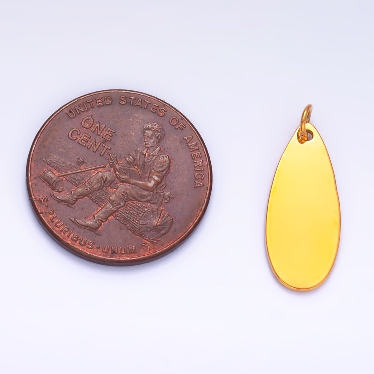 Stainless Steel Minimalist Teardrop Charm | P780 - DLUXCA